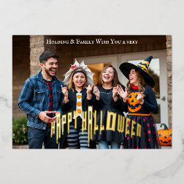 Happy Halloween Family - Feestelijk Groepskostuum Folie Uitnodiging