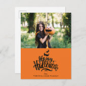 Happy Halloween Family Foto Aankondigingskaart (Voorkant / Achterkant)