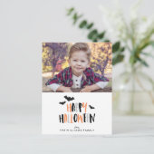 Happy Halloween Family Foto Aankondigingskaart (Staand voorkant)