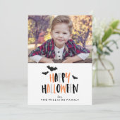 Happy Halloween Family Foto Kaart (Staand voorkant)