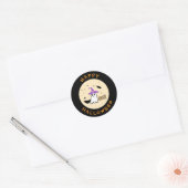 happy halloween fantasma bruxo fofo  ronde sticker (Envelop)