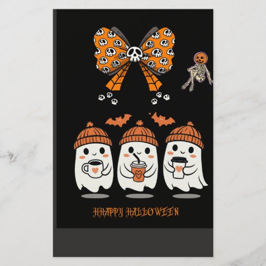 Happy Halloween – fantômes café mignons Briefpapier (Voorkant)