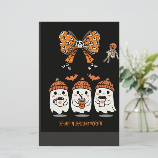 Happy Halloween – fantômes café mignons Briefpapier (Staand voorkant)