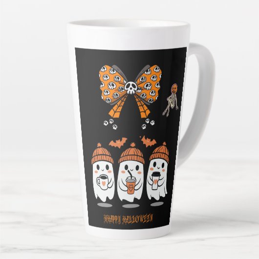 Happy Halloween – fantômes café mignons Latte Mok (Rechterhoek)