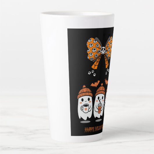 Happy Halloween – fantômes café mignons Latte Mok (Voorkant)