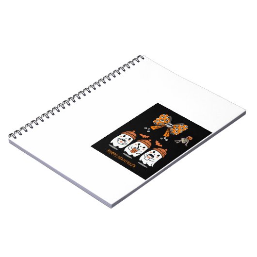 Happy Halloween – fantômes café mignons Notitieboek (Linkerzijde)