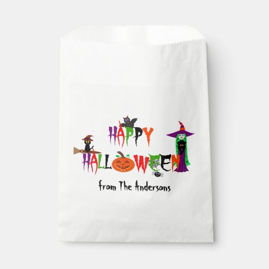 Happy Halloween Favor Bags Bedankzakje (Voorkant)