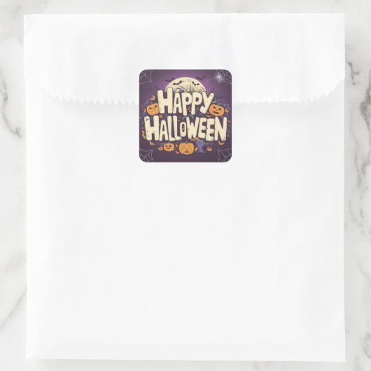 Happy Halloween - Feest Vierkante Sticker (Tas)