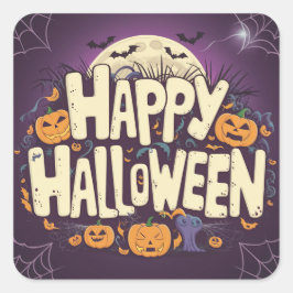 Happy Halloween - Feest Vierkante Sticker