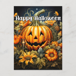 Happy Halloween Feestelijke herfstpompoen Briefkaart