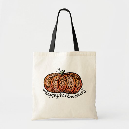 Happy Halloween filigraan pompoen Tote Bag (Voorkant)