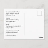 Happy Halloween Flamingo Bats Haunted Castle Briefkaart (Achterkant)