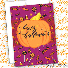 Happy Halloween Flat 5 x 7 Snoep en pompoen Kaart