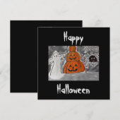 Happy Halloween Flat Kaart (Voorkant / Achterkant)