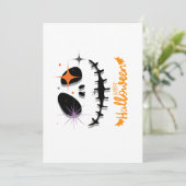 Happy Halloween Flat Kaart – Spooky Skull met ster (Staand voorkant)