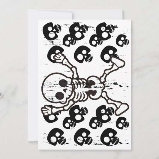 Happy Halloween Flat Kaart – Spooky Skull met ster (Achterkant)