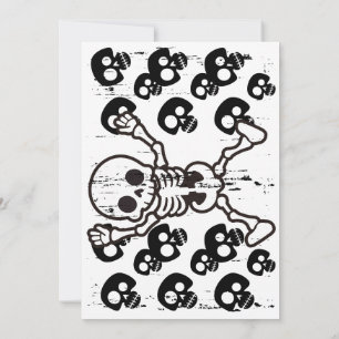 Happy Halloween Flat Kaart – Spooky Skull met ster