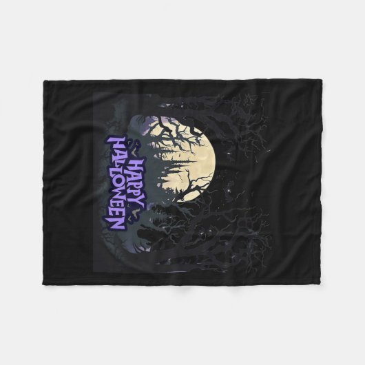 Happy Halloween Fleece Deken (Voorkant (Horizontaal))