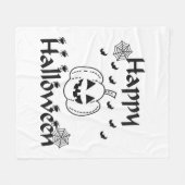 Happy Halloween Fleece Deken (Voorkant (Horizontaal))
