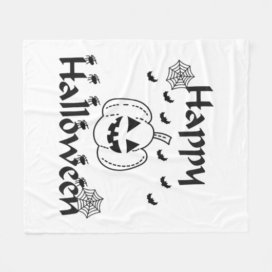 Happy Halloween Fleece Deken (Voorkant (Horizontaal))