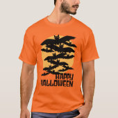 Happy Halloween Flying Bat T-shirt (Voorkant)