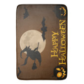 "HAPPY HALLOWEEN" FLYING WITCH BADMAT (Voorkant Verticaal)