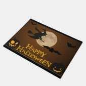 "HAPPY HALLOWEEN" FLYING WITCH DEURMAT (Schuin)