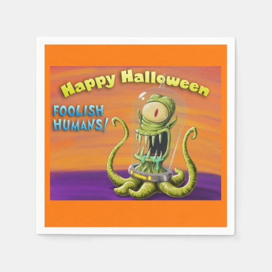 Happy Halloween Foolish Humans Servetten (Voorkant)