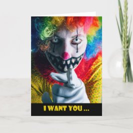 Happy Halloween For Anyone Creepy Evil Clown  Feestdagen Kaart