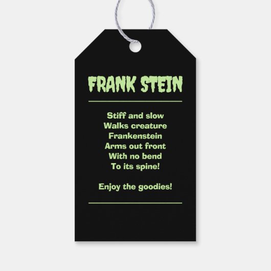 Happy Halloween Frankenstein Cadeaulabel (Achterkant)
