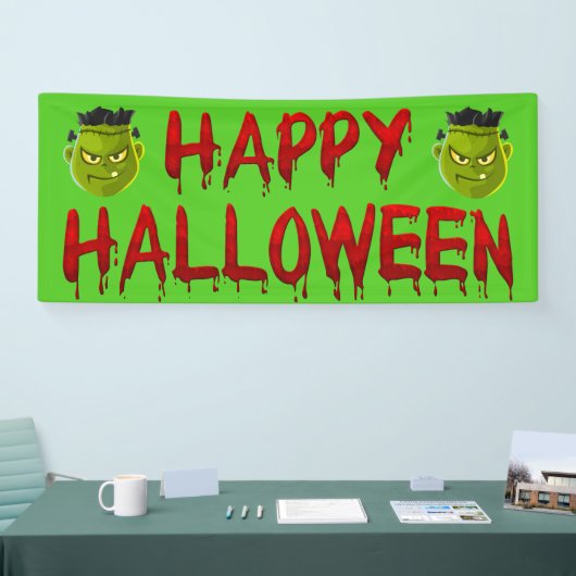 Happy Halloween Frankenstein die bloed afvoert Spandoek (Beurs)