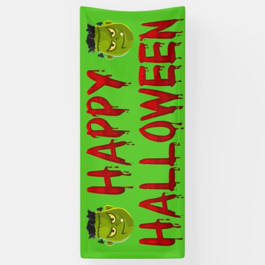 Happy Halloween Frankenstein die bloed afvoert Spandoek (Verticaal)