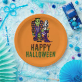 Happy Halloween Frankenstein Familie Papieren Bordje (Feest)