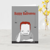 Happy Halloween Frankenstein Kaart (Gele Bloem)