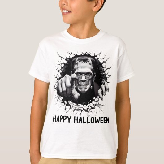 Happy Halloween Frankenstein Monster T-shirt (Voorkant)