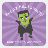 Happy Halloween Frankenstein Sticker (Voorkant)