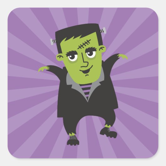 Happy Halloween Frankenstein Sticker (Voorkant)