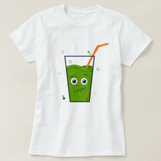 Happy Halloween | Frankenstein Straw & Drink T-shirt (Design voorkant)
