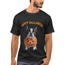Happy Halloween Franse Bulldog Pumpkin kostuum T-S