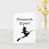 Happy Halloween, Frequent Flyer, Black Witch Kaart (Gele Bloem)