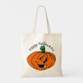 Happy Halloween, Friendly, Pumpkin Jack-o'-Lantern Tote Bag (Achterkant)