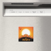 Happy Halloween (Full Moon en Pumpkins) Magneet (Insitu (Vaatwasser))