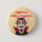 Happy Halloween / Full Moon met Vampire Ronde Button 5,7 Cm (Voorkant)