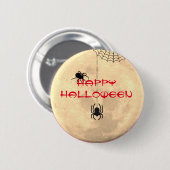 Happy Halloween Full Moon Spider Pin Button (Voorkant /achterkant)