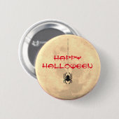Happy Halloween Full Moon Spider Pin Button (Voorkant /achterkant)
