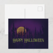 Happy Halloween Full Moon Uitnodiging Briefkaart (Voorkant / Achterkant)