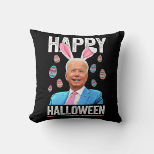 Happy Halloween Fun Biden Bunny Eggs voor Hallowee Kussen