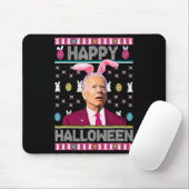Happy Halloween Fun Bunny Joe Biden verwarde Easte Muismat (Met muis)