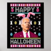 Happy Halloween Fun Bunny Joe Biden verwarde Easte Poster (Voorkant)