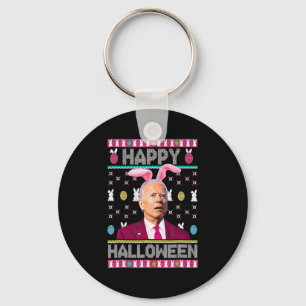 Happy Halloween Fun Bunny Joe Biden verwarde Easte Sleutelhanger
